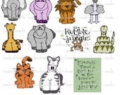 Melonheadz zoo animal digital Illustrating bundle