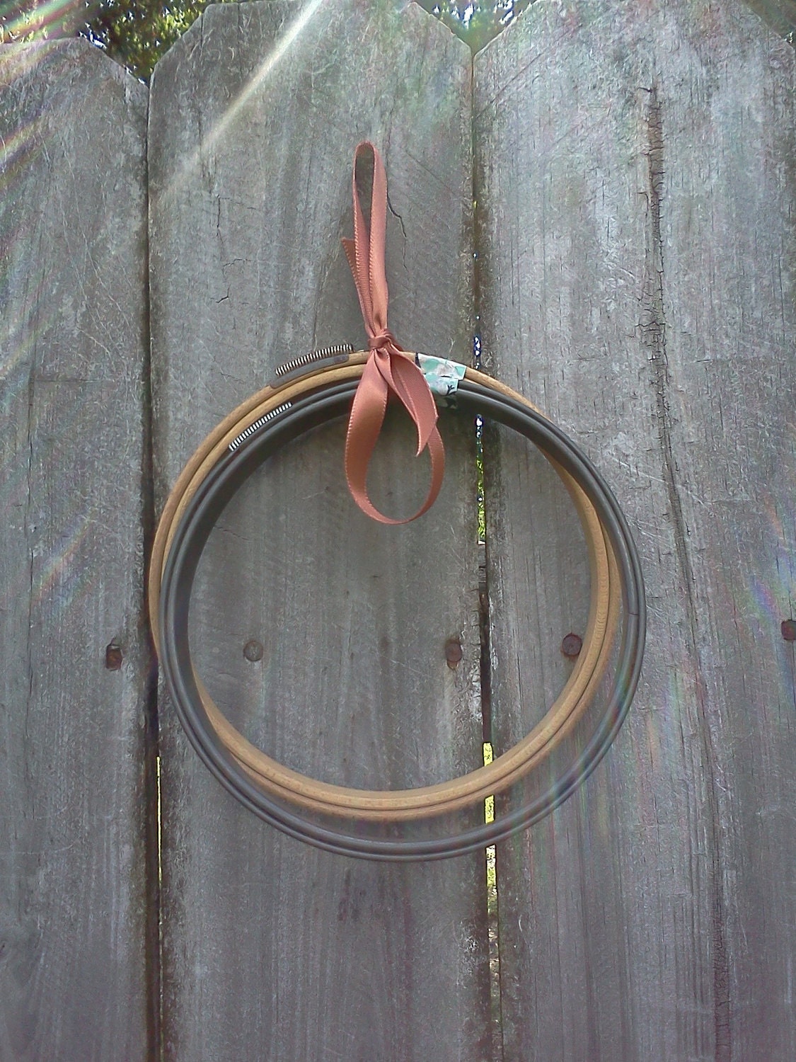 Vintage Embroidery Hoops Metal and Wood 2 hoops