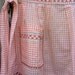 Vintage Apron Peach Gingham Cross Stitch 1950's Cottage Chic