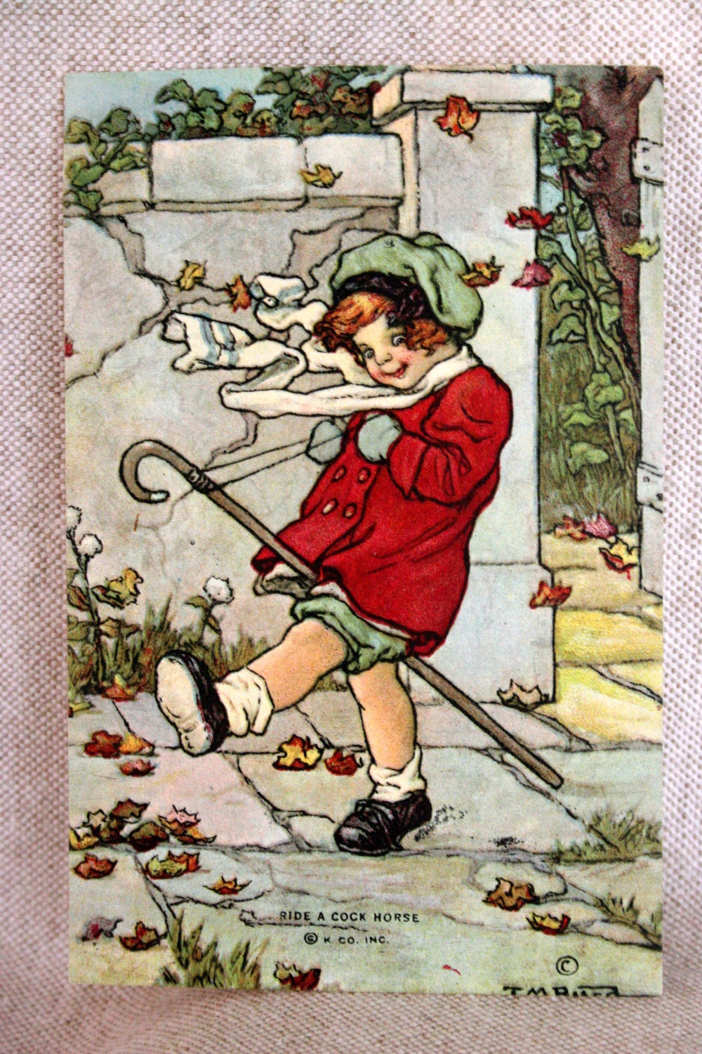 Betsy Ross Bread Victorian Advertisement Trading Card with Image of Ride A Cock Horse Nursery Rhyme
