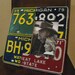 5x7 License Plate Picture Frame - FATHERS DAY-Made From Real Vintage License Plates - Hand Cut - Man cave