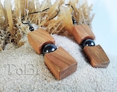 Wooden earrings, juniper tree, jewelry