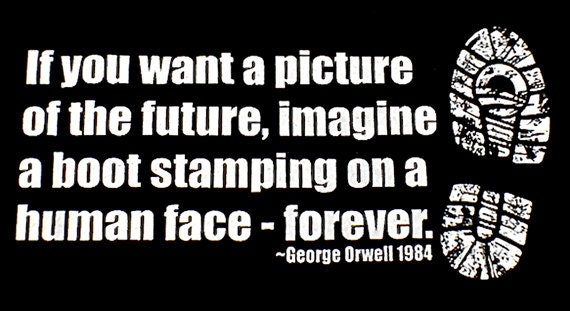 Imagine a boot stamping on a human face t shirt
