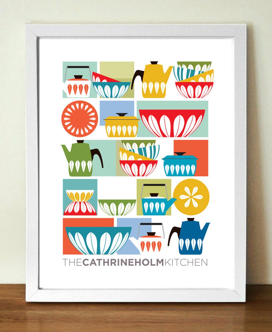 CATHRINEHOLM kitchen art decor mid century poster print