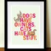 Dogs & Cats type poster, typography quote, 11.7 x 16.5 in (A3) giclée print