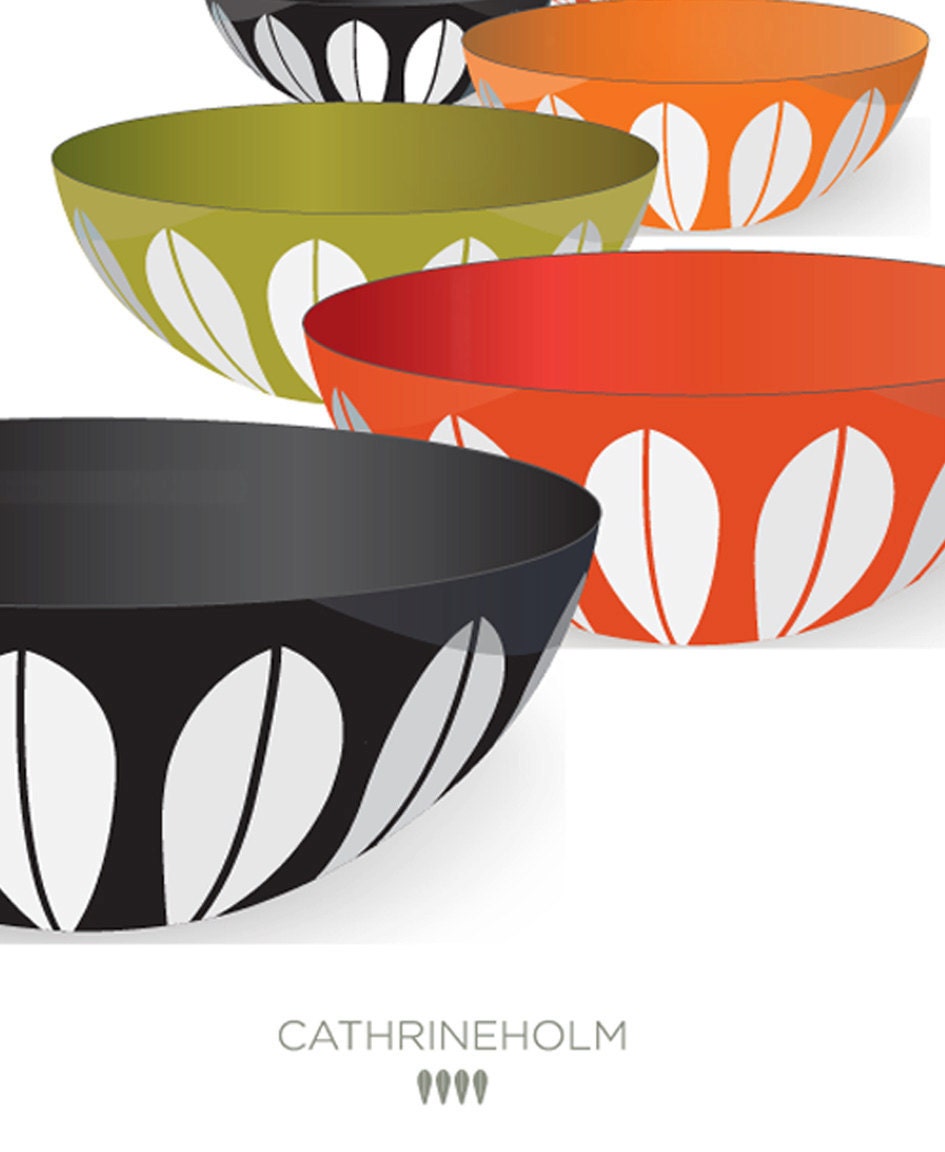 CATHRINEHOLM Mid Century Modern Kitchen Art, A3