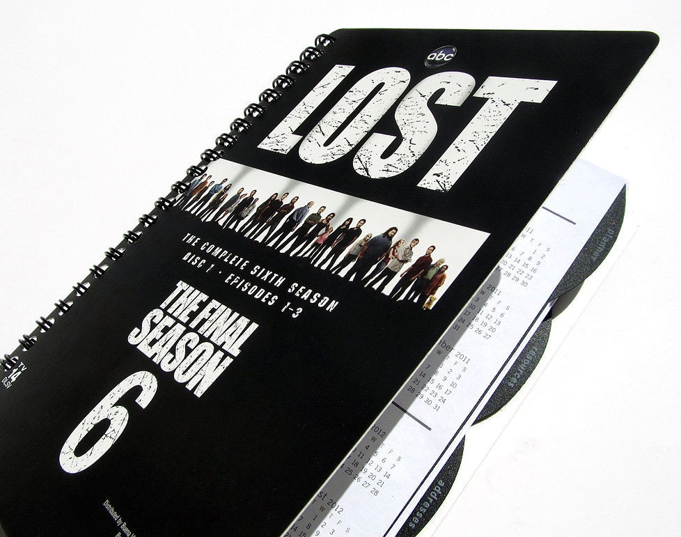 Lost 2013 / 2014 Planner UpCycled Daily Monthly Academic Agenda Student