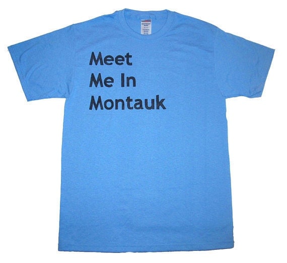 Eternal Sunshine Shirt Meet Me In Montauk (Youth and Adult Sizes Available) Light Blue Men Women
