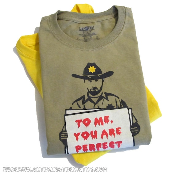 Walking Dead Shirt - Rick Grimes Love Actually Mashup (Choose Your Size - Youth & Adult) Zombies Gift for Him Men Tshirt