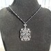 Vintage Black Necklace.  Black Beads with Rectangular Black Beads Pendant.