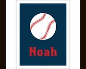 Personalized Baseball Print 8 x 10 Children's sports art