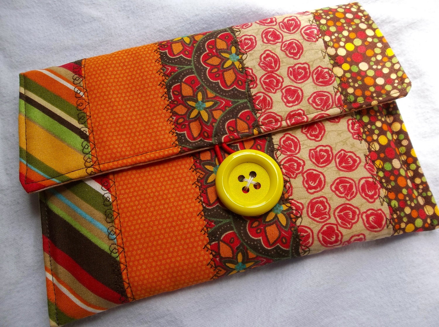 Kindle, Kindle Paperwhite, Kindle Paperwhite 3G Cover OOAK Handmade Quilted Cotton Orange
