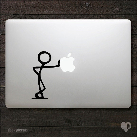 Stick figure guy Macbook Decal and iPad Decal