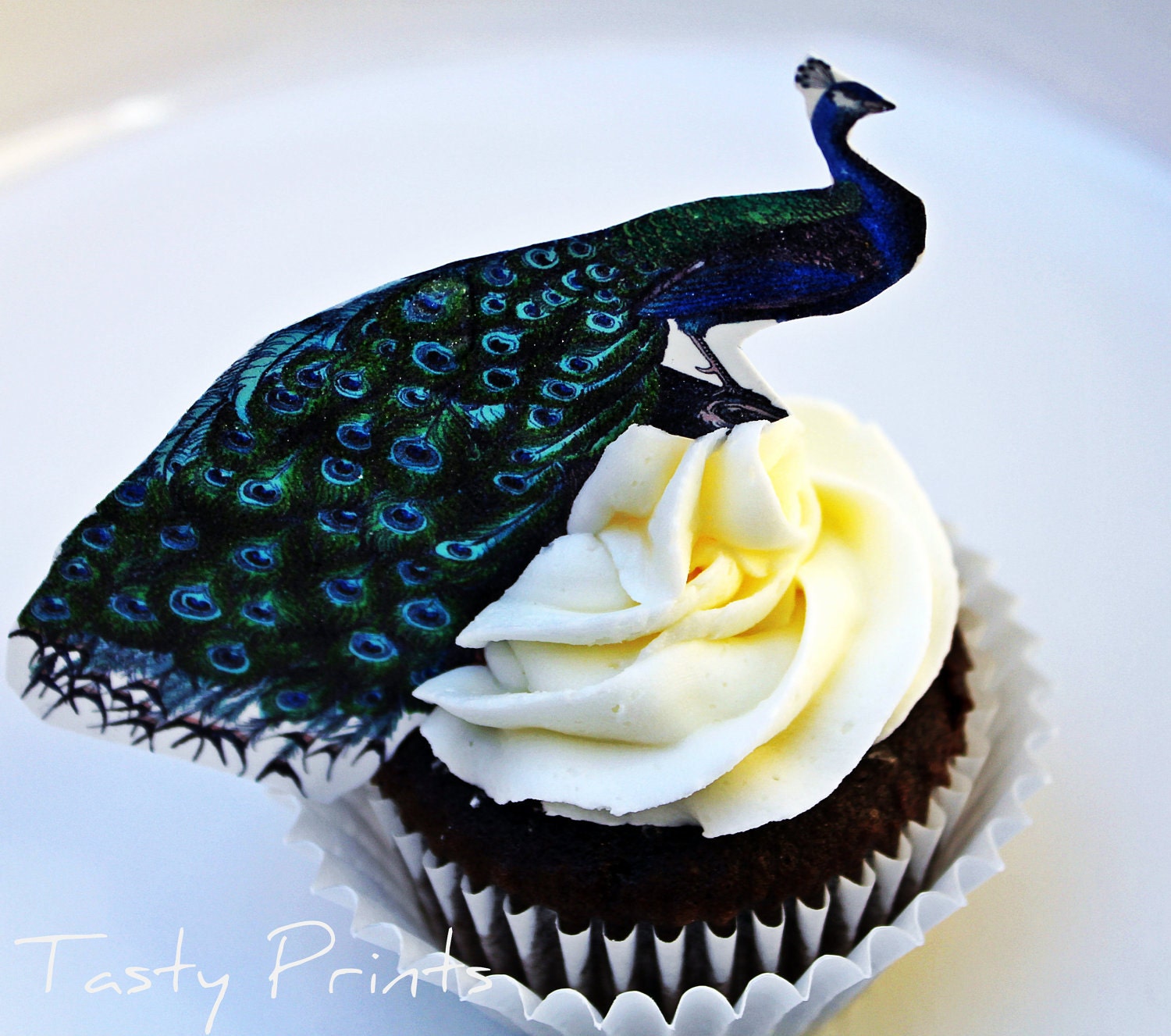 Peacock -Tasty Print - Edible Images for Cakes, Cupcakes and Cookies Il_570xn