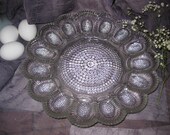 Pressed boopie glass vintage deviled egg serving tray dozen eggs centerpiece