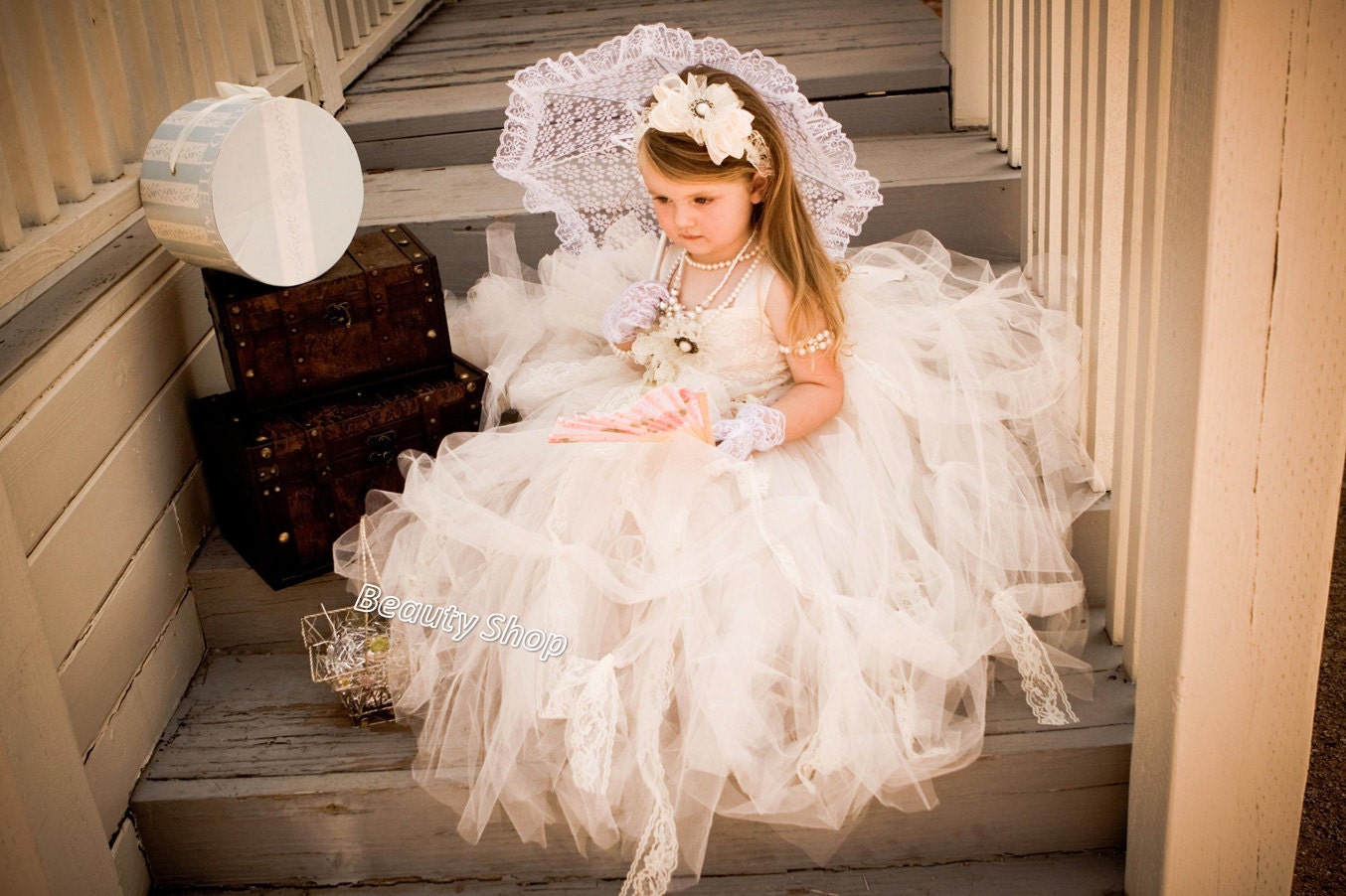bride flower girl TuTu dress, baby TuTu, perfect for pictures. available 24 M - young girl