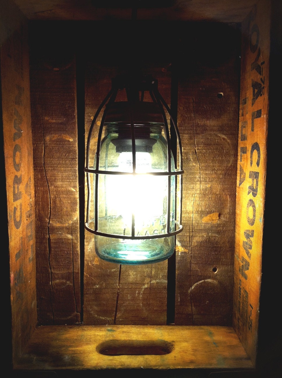 Mason Jar Light, Single Drop Chandelier