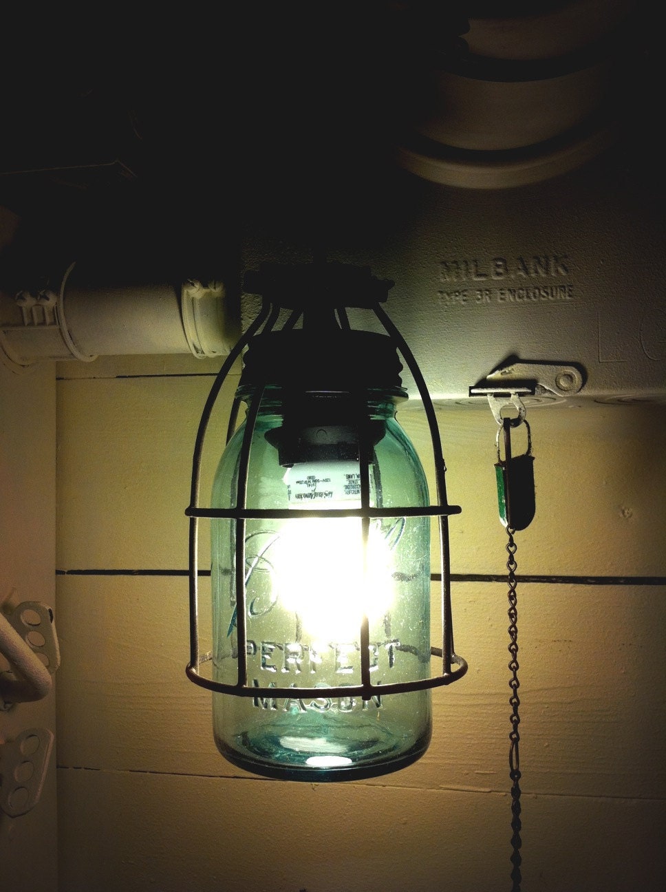 Mason Jar Light, Single Drop Chandelier