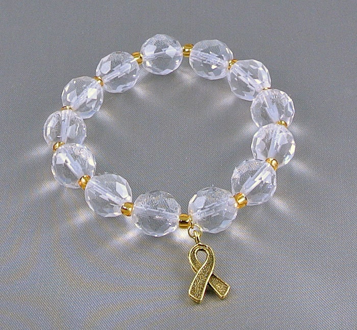 Childhood Cancer Awareness Bracelet with Hope Ribbon Charm, with Donation