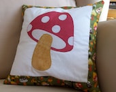 Red and Green Mushroom Pillow/Cushion