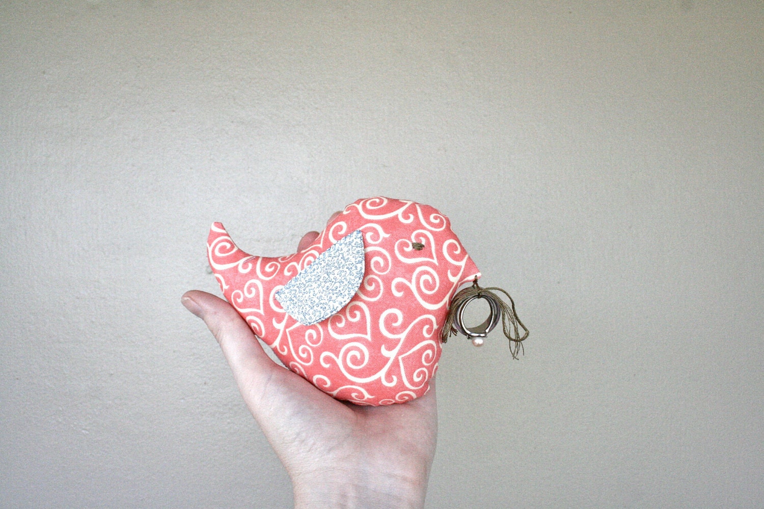 Unique Ring Pillow - Pink Love Bird