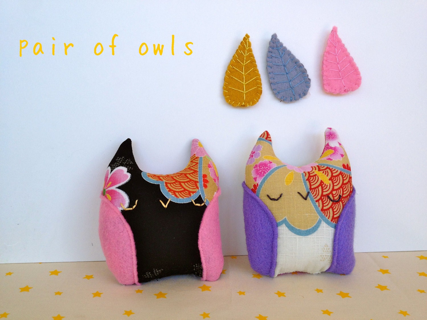 A Pair of Sleepy Owl Softies