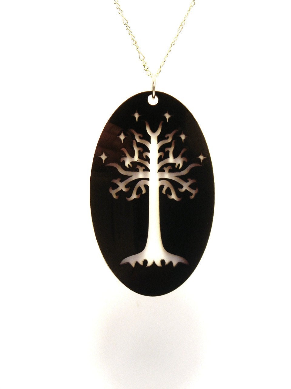 Tolkien White Tree of Gondor Pendant, Zipper Pull, or Key Ring-  Laser Cut Acrylic