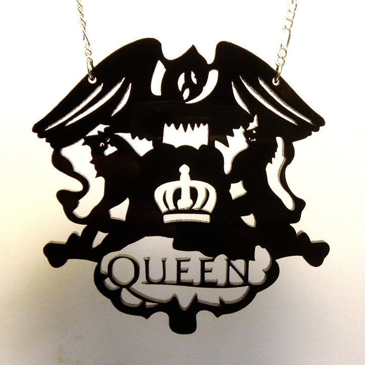 Queen Crest Necklace - Laser Cut Acrylic - Chain of your choice