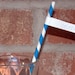 Vintage Blue and White Stripe Straws with Free Printable Straw Flags - Paper Party Straws