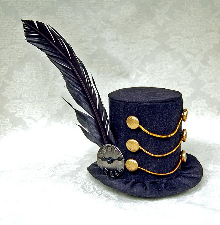 Tiny Top Hat: The Dark March - Lolita Cosplay Costume Party Fascinator Photo Photography Prop Wedding Tophat Small Mini Miniature little