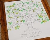 Wedding or Family Tree- Hand Drawn Thumbprint Guest Book Large Size Fits 160-220 Thumbs