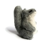 Needle felted Squirrel, Cute Amigurumi Felt Grey Squirrel Soft Sculpture