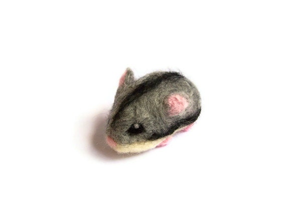 Needle Felted Hamster - Miniature Russian Dwarf Hamster Sculpture (Gypsy)