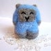 Lucky Yeti Sculpture - Needle Felted Tibetan Yeti with Rock Crystals - Cute Amigurumi Soft Sculpture