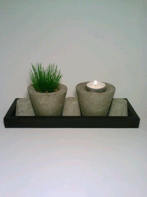 Zen Garden, Candle Holder, Air Plant, Flower Pot, Succulent, Concrete Vase,Candy Dish