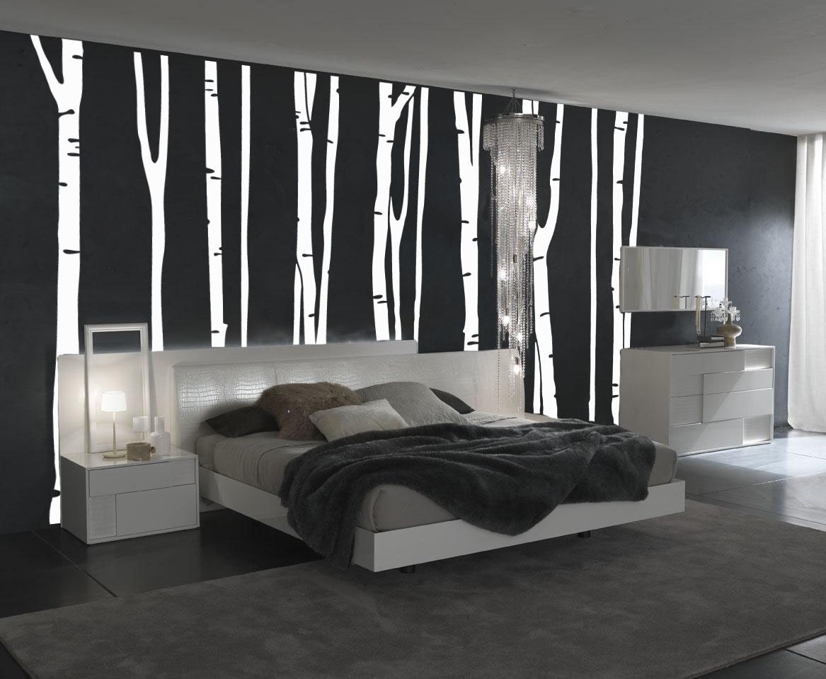 Large Wall Birch Tree Decal Forest Kids Vinyl Sticker Removable (9 trees) 9 foot tall 1109