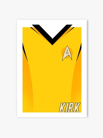 Star Trek Kirk, Spock, Bones & Scotty Uniform Prints - set of 4