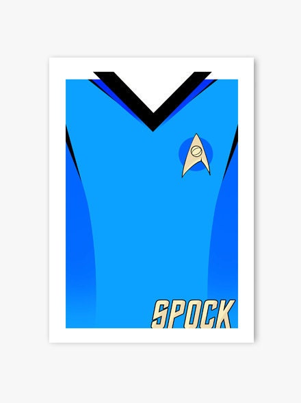 Star Trek Kirk, Spock, Bones & Scotty Uniform Prints - set of 4