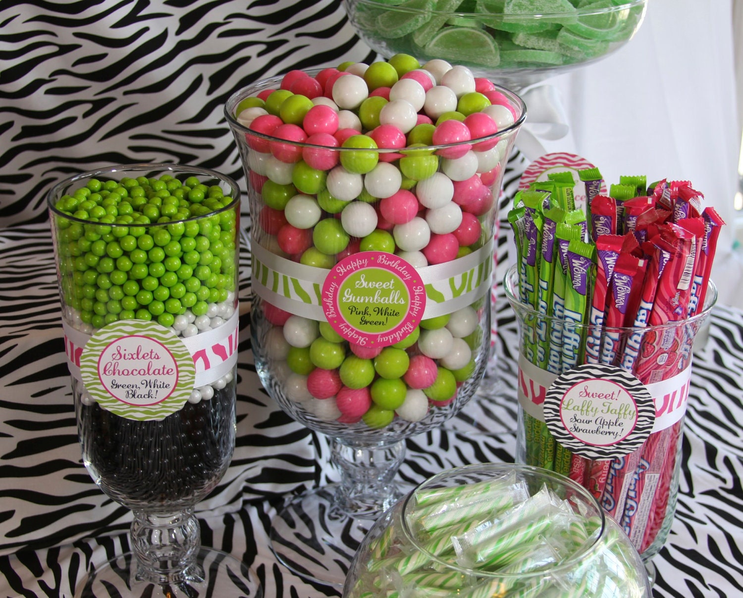 Zebra Sweet 16 DIY Party Printables Package. Hot Pink, Lime Green, Zebra prints. Party printables customized just for you.