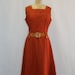 Large Vintage Dress 1970s Rust Sleeveless Layering Piece