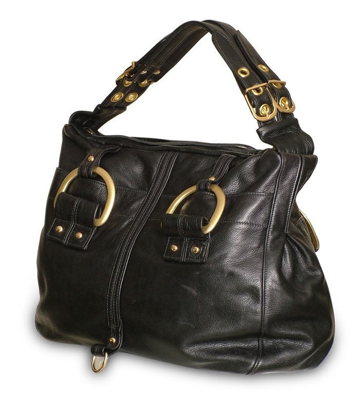 Leather Handbag in black or chocolate brown