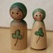 SALE-Nature's Leprechaun and Leprechaun Maiden - Natural Wooden Toy - Set of 2