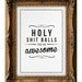 Retro Inspirational Quote Giclee Art Print - Vintage Typography Decor - Customize - Holy Shit Balls UK