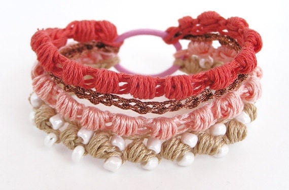 Coral Reef Crochet Bracelet