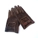 Brown Leather and Suede Biker Gloves - size XS - amazing perforated brown leather women gloves