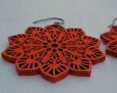 earrings-snow flake in orange