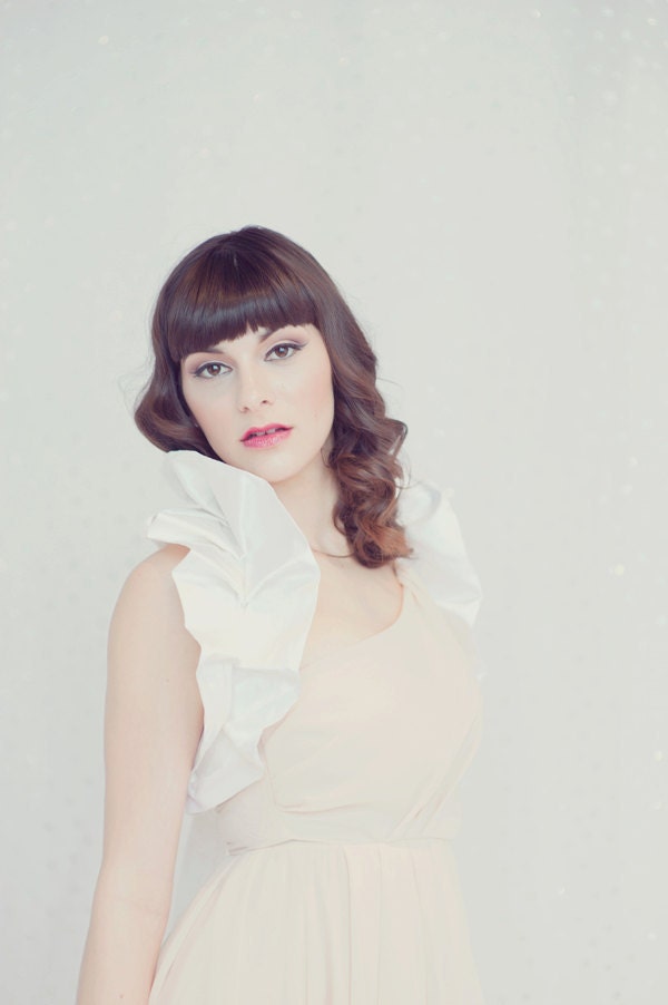 white silk bridal shoulder wrap