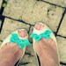 Blue velvet bow shoe clips
