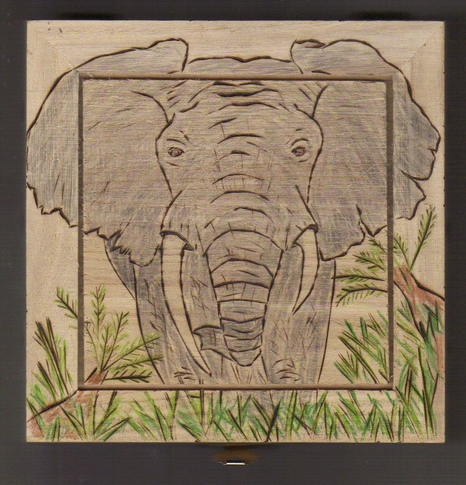 African Bull Elephant Treasure Box