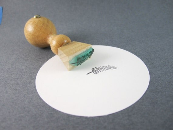 Small Feather Stamp - 3/4 inch rubber stamp with a hand drawn feather
